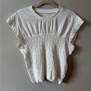 Maeve White Textured Women's Top
